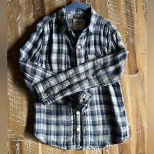 Boy’s Abercrombie  Blue Plaid Shirt size 9-10